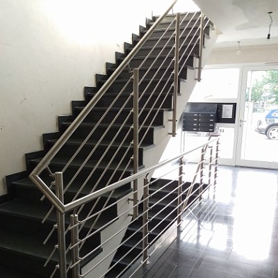 Treppenhaus Edelstahl Gelaender VA Statik