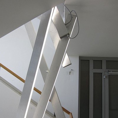 Lichtkunst i Treppenhaus Lichtobjekt LED