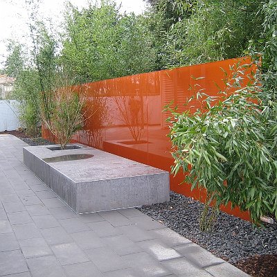 Sichtschutz Trennwand Glaswand Garten Orange